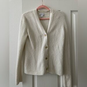 Athleta Cream Ribbed Women's Cardigan